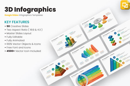 3D Infographics Google Slides Templates, Google幻灯片主题, 12820, 3D — PoweredTemplate.com