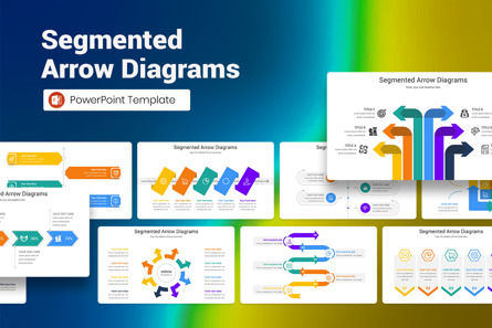 Segmented Arrow Diagrams PowerPoint Template, PowerPoint-sjabloon, 12823, Bedrijf — PoweredTemplate.com