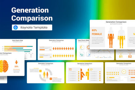 Generation Comparison Keynote Template, Keynote Template, 12828, Business — PoweredTemplate.com