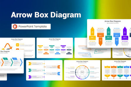Arrow Box Diagram PowerPoint Template, PowerPoint Template, 12837, Business — PoweredTemplate.com