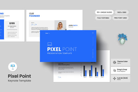 Pixel Point Keynote Template, Apple基調講演テンプレート, 12842, ビジネス — PoweredTemplate.com