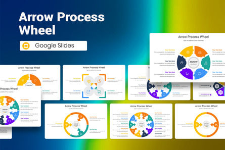 Arrow Process Wheel Google Slides Template, Tema do Google Slides, 12843, Negócios — PoweredTemplate.com