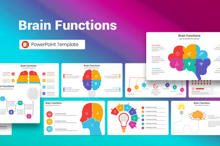 Brain Functions PowerPoint Template, PowerPoint Template, 12847, Business — PoweredTemplate.com