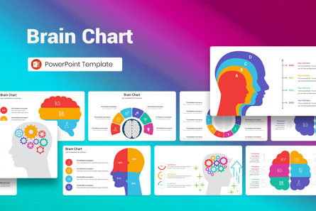 Brain Chart PowerPoint Template, Plantilla de PowerPoint, 12848, Negocios — PoweredTemplate.com