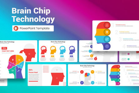 Brain Chip Technology PowerPoint Template, PowerPoint Template, 12856, Business — PoweredTemplate.com