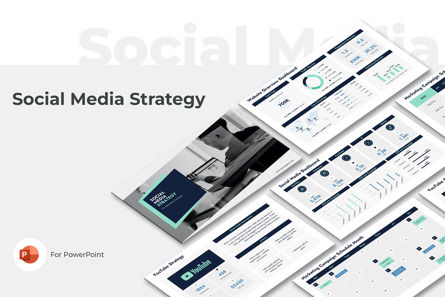 Social Media Strategy PowerPoint Presentation Template, 12866, Business — PoweredTemplate.com