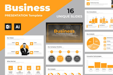 Multipurpose Business Presentation Design, 파워 포인트 템플릿, 12869, 비즈니스 — PoweredTemplate.com