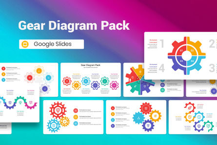 Gear Diagram Pack Google Slides Template, Google 슬라이드 테마, 12870, 비즈니스 — PoweredTemplate.com
