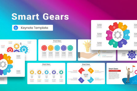 Smart Gears Keynote Template, Modele Keynote, 12873, Business — PoweredTemplate.com