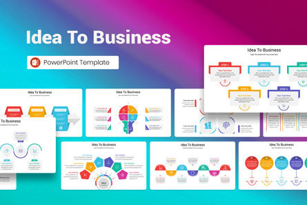 Idea To Business PowerPoint Template, Modello PowerPoint, 12893, Lavoro — PoweredTemplate.com