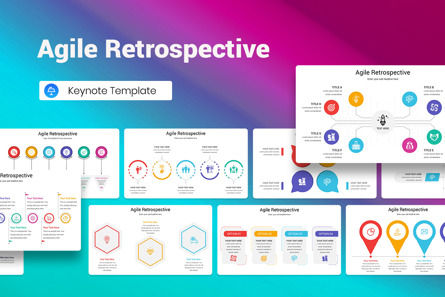 Agile Retrospective Keynote Template, Apple Keynote 템플릿, 12903, 비즈니스 — PoweredTemplate.com