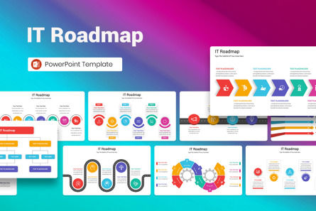 IT Roadmap PowerPoint Template, 파워 포인트 템플릿, 12920, 비즈니스 — PoweredTemplate.com