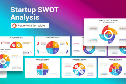 Startup SWOT Analysis PowerPoint Template, Templat PowerPoint, 12921, Bisnis — PoweredTemplate.com