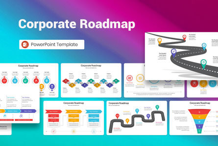 Corporate Roadmap PowerPoint Template, PowerPoint Template, 12928, Business — PoweredTemplate.com