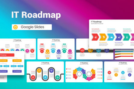 IT Roadmap Google Slides Template, Modelo do PowerPoint, 12929, Negócios — PoweredTemplate.com