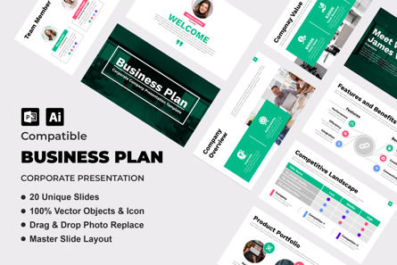 Minimalist Business Plan Presentation Template Design, 12935, Business — PoweredTemplate.com
