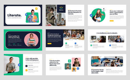 Literate - Education E-Learning PowerPoint Template, Dia 2, 12937, Education & Training — PoweredTemplate.com