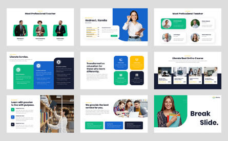 Literate - Education E-Learning PowerPoint Template, 幻灯片 3, 12937, Education & Training — PoweredTemplate.com