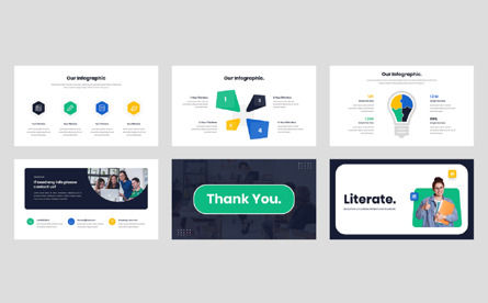 Literate - Education E-Learning PowerPoint Template, Dia 5, 12937, Education & Training — PoweredTemplate.com