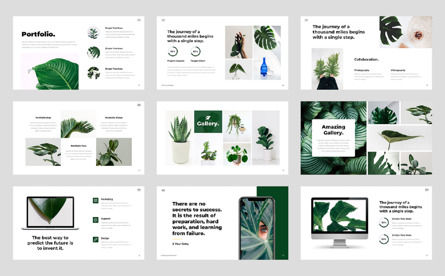 Leaf - Minimal Green Business PowerPoint Template, 幻灯片 4, 12944, 商业 — PoweredTemplate.com