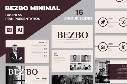Minimal Presentation Template, Modelo do PowerPoint, 12951, Negócios — PoweredTemplate.com