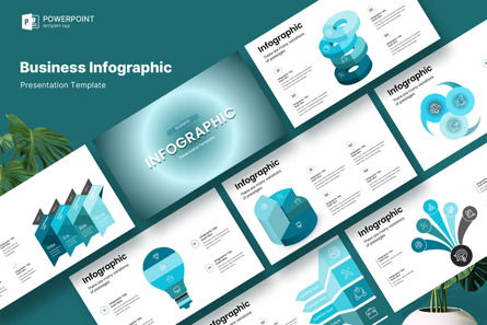 Business Infographic Presentation Template, 파워 포인트 템플릿, 12953, 비즈니스 — PoweredTemplate.com