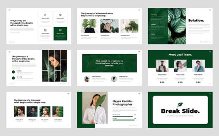 Leaf - Minimal Green Business Google Slide Template, Slide 3, 12958, Business — PoweredTemplate.com