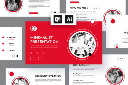 Minimal Presentation Template With Rad Color, PowerPoint Template, 12965, Business — PoweredTemplate.com
