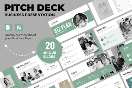 Biz Plan Business Presentation Design, PowerPoint-sjabloon, 12973, Bedrijf — PoweredTemplate.com