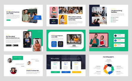 Literate - Education E-Learning Google Slide Template, Slide 4, 12990, Education & Training — PoweredTemplate.com