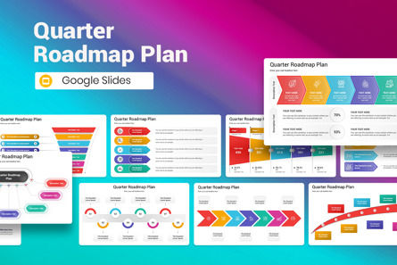 Quarter Roadmap Plan Google Slides Template, Google幻灯片主题, 12992, 商业 — PoweredTemplate.com