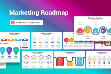 Marketing Roadmap PowerPoint Template, PowerPoint模板, 12995, 商业 — PoweredTemplate.com