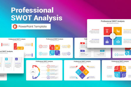 Professional SWOT Analysis PowerPoint Template, Modelo do PowerPoint, 12997, Negócios — PoweredTemplate.com
