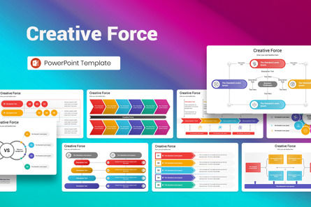 Creative Force PowerPoint Template, PowerPoint Template, 13005, Business — PoweredTemplate.com
