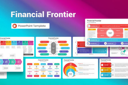 Financial Frontier PowerPoint Template, Modello PowerPoint, 13008, Lavoro — PoweredTemplate.com