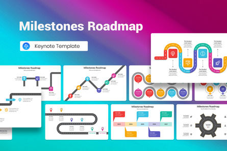 Milestones Roadmap Keynote Template, Keynote-sjabloon, 13012, Bedrijf — PoweredTemplate.com