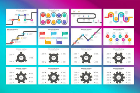 Milestones Roadmap PowerPoint Template, Slide 2, 13031, Bisnis — PoweredTemplate.com