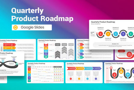 Quarterly Product Roadmap Google Slides Template, Tema Google Slides, 13060, Bisnis — PoweredTemplate.com