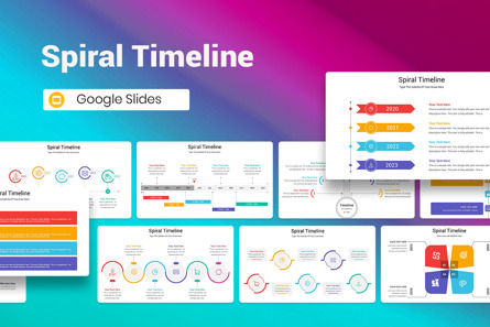 Spiral Timeline Google Slides Template, Google Presentaties-thema, 13066, Bedrijf — PoweredTemplate.com