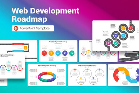 Web Development Roadmap PowerPoint Template, PowerPoint Template, 13075, Business — PoweredTemplate.com
