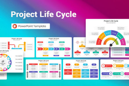 Project Life Cycle PowerPoint Template, 파워 포인트 템플릿, 13078, 비즈니스 — PoweredTemplate.com