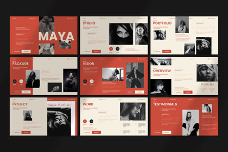 Maya Portfolio Google Slide Template, Folie 5, 13079, Business — PoweredTemplate.com
