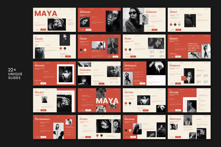 Maya Portfolio Google Slide Template, Folie 7, 13079, Business — PoweredTemplate.com
