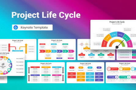 Project Life Cycle Keynote Template, Keynote-sjabloon, 13094, Bedrijf — PoweredTemplate.com
