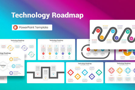Technology Roadmap PowerPoint Template, PowerPoint Template, 13096, Business — PoweredTemplate.com