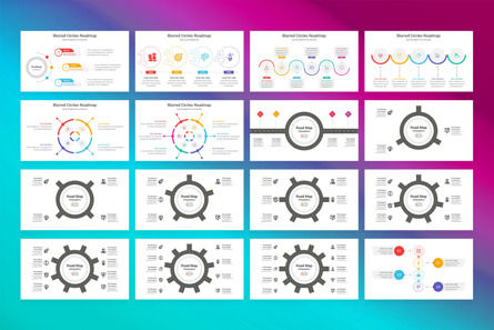 Blurred Circles Roadmap PowerPoint Template, スライド 2, 13098, ビジネス — PoweredTemplate.com