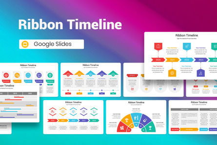 Ribbon Timeline Google Slides Template, Tema do Google Slides, 13102, Negócios — PoweredTemplate.com