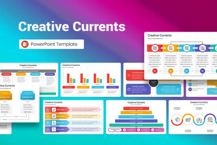 Creative Currents PowerPoint Template, PowerPoint Template, 13107, Business — PoweredTemplate.com