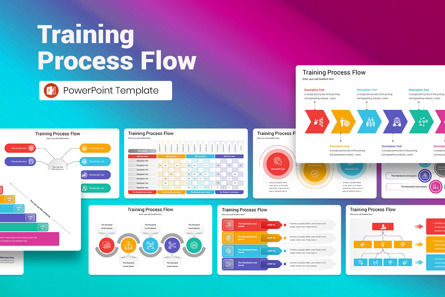 Training Process Flow PowerPoint Template, PowerPoint-sjabloon, 13112, Bedrijf — PoweredTemplate.com