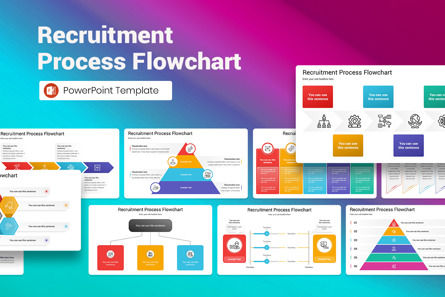 Recruitment Process Flowchart PowerPoint Template, Templat PowerPoint, 13118, Bisnis — PoweredTemplate.com